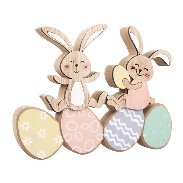 Anděl Přerov Zajíčci dřevění s vajíčky na postavení