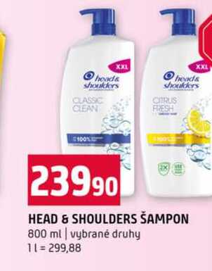 HEAD & SHOULDERS ŠAMPON 800 ml vybrané druhy  