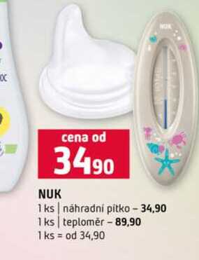 NUK 1 ks náhradní pitko 1 ks teploměr 