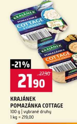 KRAJÁNEK POMAZÁNKA COTTAGE 100 g vybrané druhy 