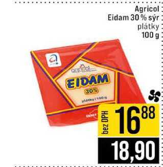 Agricol Eidam 30% sýr plátky 100 g 