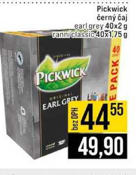 Pickwick černý čaj earl grey 40x2 g ranní classic 40x1.75 g 