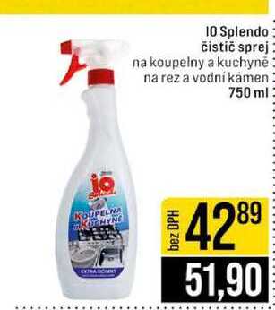 10 Splendo čistič sprej na koupelny a kuchyně na rez a vodní kámen 750 ml 