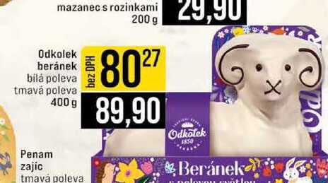 Odkolek beránek bilá poleva tmavá poleva 400 g