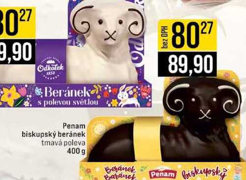 Penam biskupský beránek tmavá poleva 400 g 