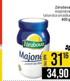 Zárubova majonéza tatarská omáčka 400 g 