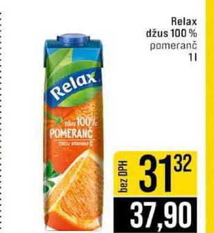Relax džus 100% pomeranč 1l