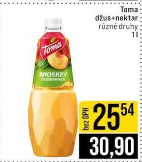 Toma džus+nektar různé druhy 1l