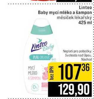 Linteo Baby mycí mléko a šampon měsíček lékařský 425 ml 