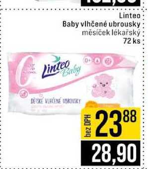 Linteo Baby vlhčené ubrousky měsíček lékařský 72 ks 