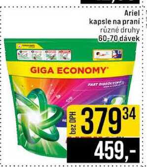 Ariel kapsle na prani různé druhy 60-70 dávek