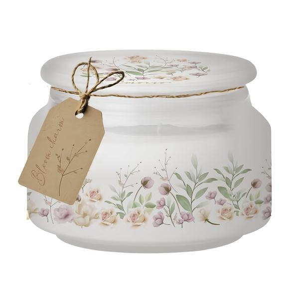 Emocio Bloom Charm vonná svíčka, sklo (100 x 79 mm) se skleněným víčkem