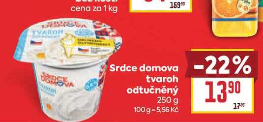 Srdce domova tvaroh odtučněný 250 g