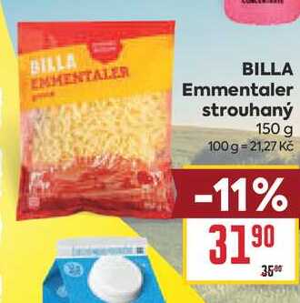 BILLA Emmentaler strouhaný 150 g 