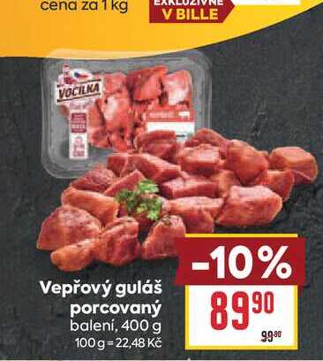 Vepřový guláš porcovaný baleni, 400 g