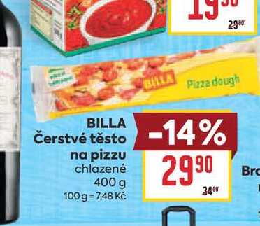 BILLA Čerstvé těsto na pizzu chlazené 400 g 