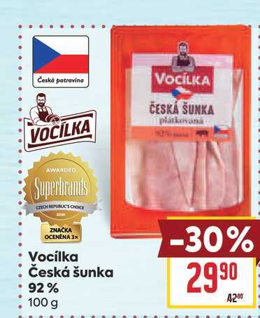 Vocílka Česká šunka 92% 100 g