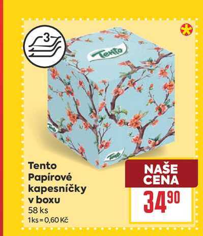 Tento Papírové kapesníčky v boxu 58 ks