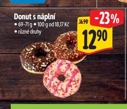 Donut s náplní  69-71 g