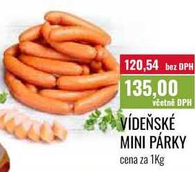 VÍDEŇSKÉ MINI PÁRKY cena za 1kg