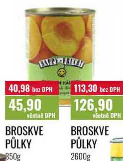 BROSKVE PŮLKY 350g, 2600g 