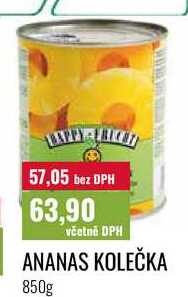 ANANAS KOLEČKA 850g