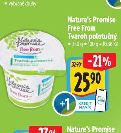   Nature's Promise Free From Tvaroh polotučný   250 g  