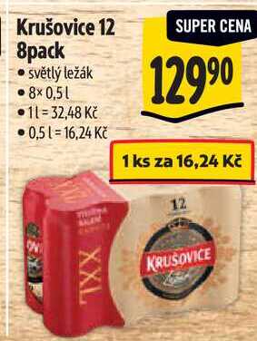 Krušovice 12 8pack, 8x 0,5 l