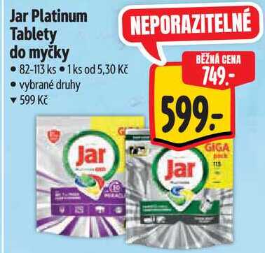 Jar Platinum Tablety do myčky, 82-113 ks