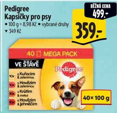 Pedigree Kapsičky pro psy, 40x 100 g