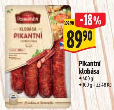 Pikantní klobása, 400 g