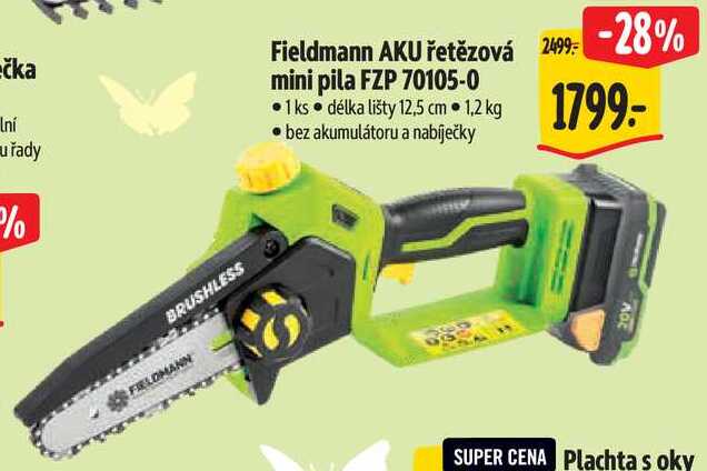 Fieldmann AKU řetězová mini pila FZP 70105-0 