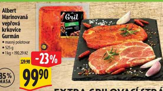 Albert Marinovaná vepřová krkovice Gurmán, 525 g