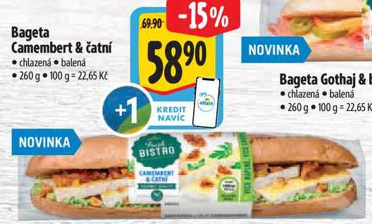 Bageta Camembert & čatní, 260 g