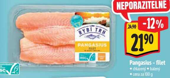 Pangasius-filet, cena za 100 g 