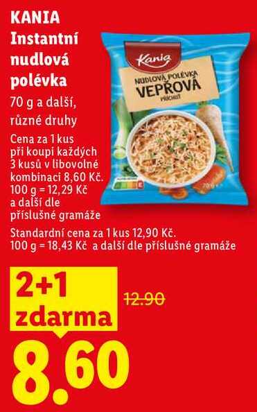 KANIA Instantní nudlová polévka, 70 g a další