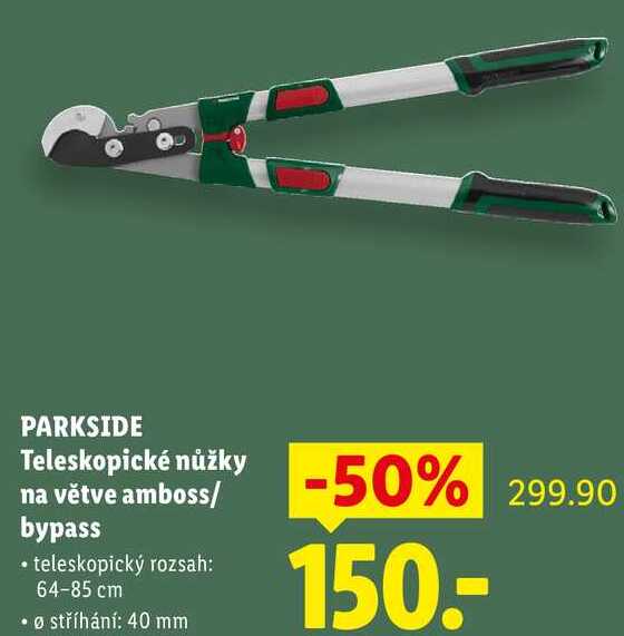 PARKSIDE Teleskopické nůžky na větve amboss/bypass 
