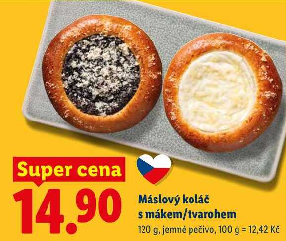 Máslový koláč s mákem/tvarohem, 120 g