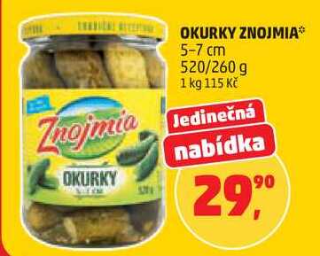OKURKY ZNOJMIA 5-7 cm, 520 g
