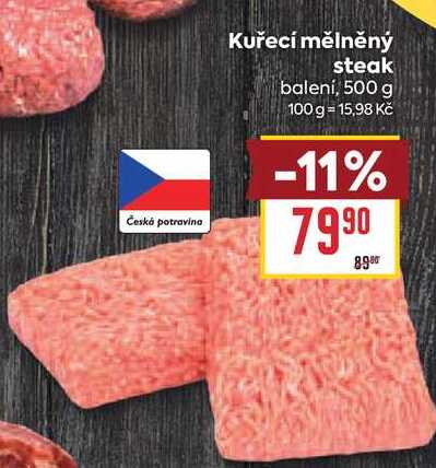 Kuřecí mělněný steak balení, 500 g