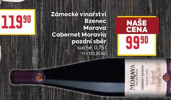 Zámecké vinařství Bzenec Morava Cabernet Moravia pozdní sběr suché, 0,75l