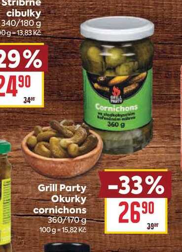 Grill Party Okurky cornichons 360/170 g