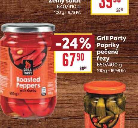 Grill Party Papriky pečené řezy 650/400 g 