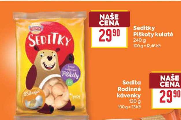 Seditky Piškoty kulaté 240g