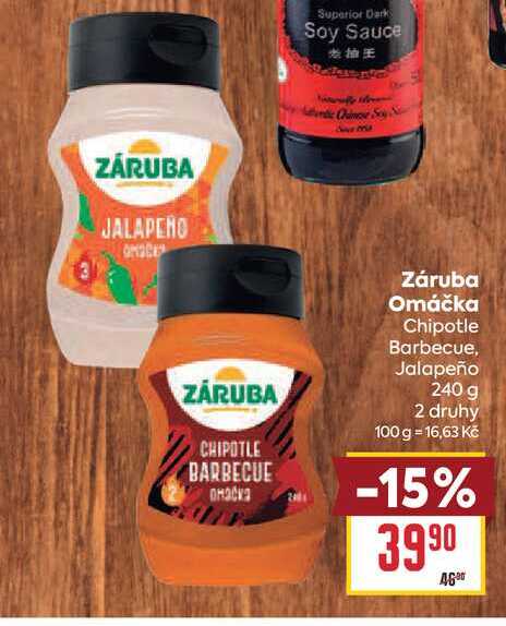 Záruba Omáčka Chipotle Barbecue, Jalapeño 240 g 