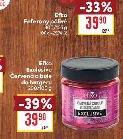 Efko Exclusive Červená cibule do burgeru 200/100 g