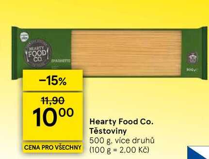 Hearty Food Co. Těstoviny, 500 g, více druhů 