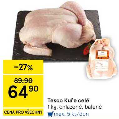 Tesco Kuře celé, 1 kg, chlazené