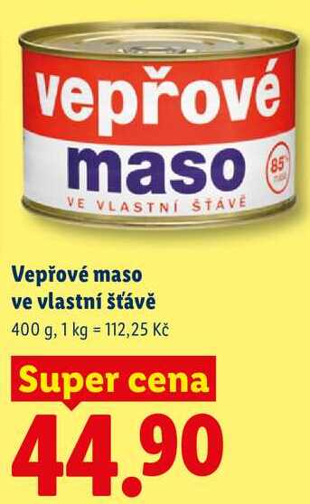 Vepřové maso ve vlastní šťávě, 400 g