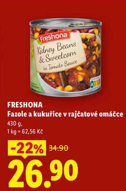 FRESHONA Fazole a kukuřice v rajčatové omáčce, 430 g